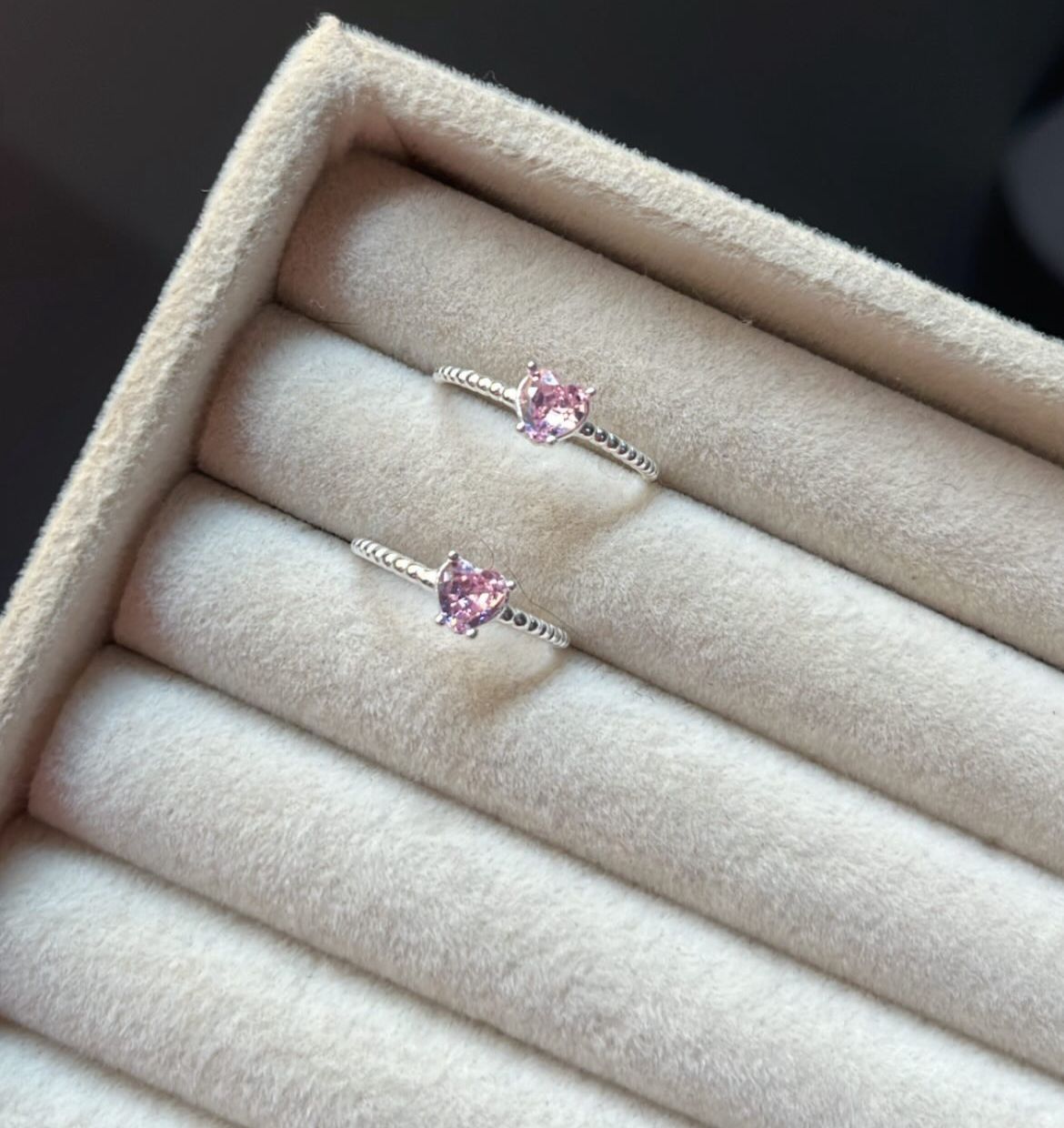 Solitário Coração Rosa